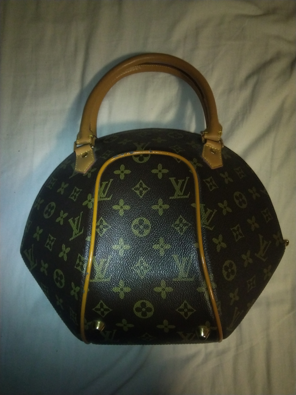 Louis Vuitton Monogram Dome Satchel in Brown and Tan Leather Trim